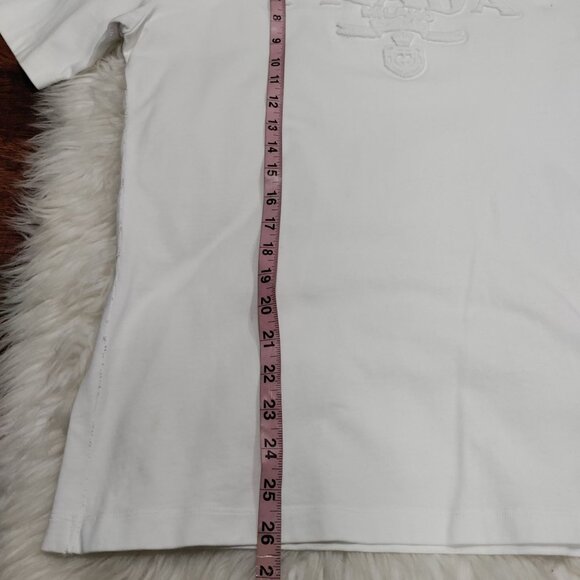 Prada Milano White Logo Embroidered Short Sleeve Designer Luxury Women's Size XL - Picture 14 of 14